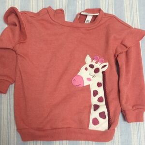 Kids Headquarters Coral Sweatshirt with Giraffe Design